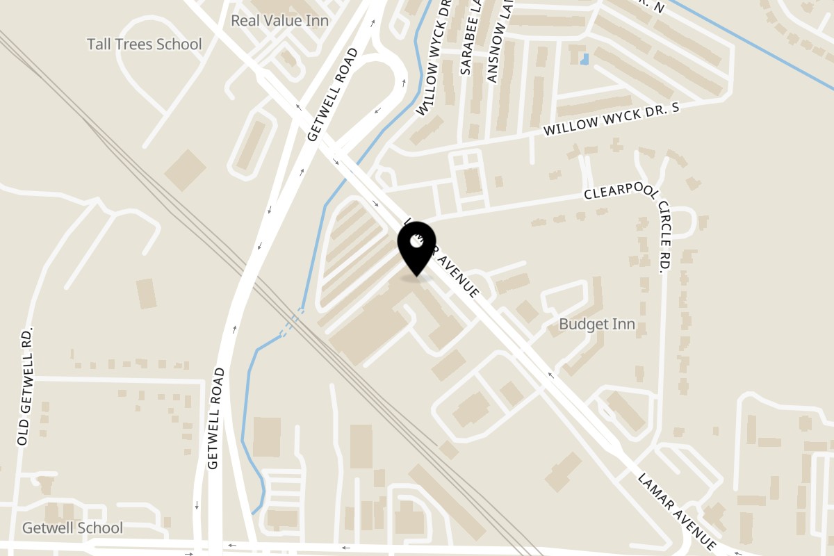 Map showing the location of El Gallo Giro on 3991 Lamar Ave in Memphis